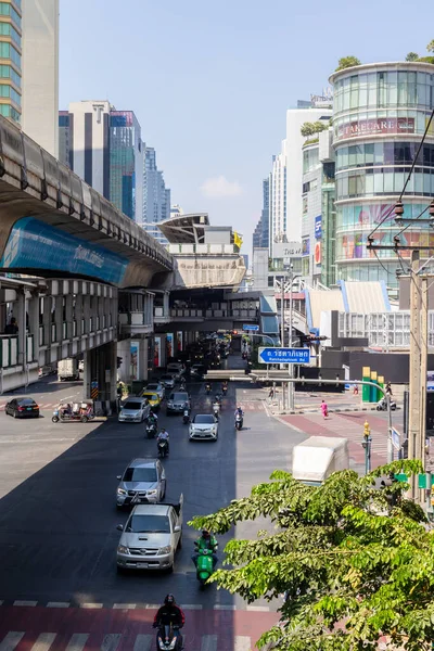 Bangkok Thaïlande Février 2024 Embouteillage Sur Rue Bangkok Heures Pointe — Photo