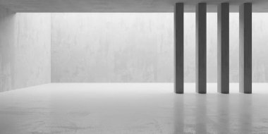 Soyut boş beton döşeme. Minimalist karanlık oda tasarım şablonu. 3d oluşturma