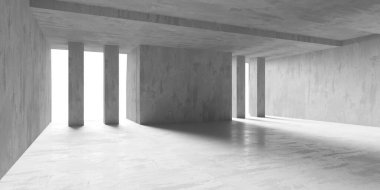 Soyut boş beton döşeme. Minimalist karanlık oda tasarım şablonu. 3d oluşturma