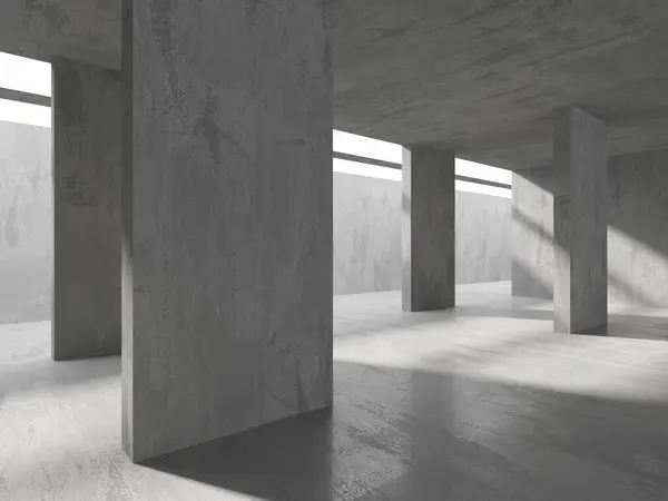 Abstraktní Architektura Interiéru Pozadí Moderní Betonová Místnost Vykreslování — Stock fotografie