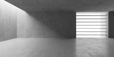 Soyut boş beton döşeme. Minimalist karanlık oda tasarım şablonu. 3d oluşturma