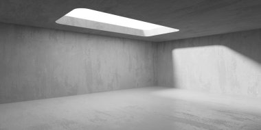 Soyut boş beton döşeme. Minimalist karanlık oda tasarım şablonu. 3d oluşturma