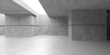 Soyut boş beton döşeme. Minimalist karanlık oda tasarım şablonu. 3d oluşturma