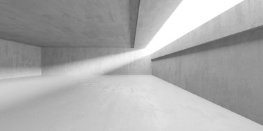 Soyut boş beton döşeme. Minimalist karanlık oda tasarım şablonu. 3d oluşturma