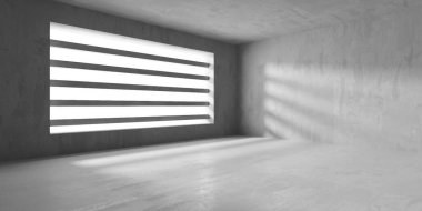 Soyut boş beton döşeme. Minimalist karanlık oda tasarım şablonu. 3d oluşturma