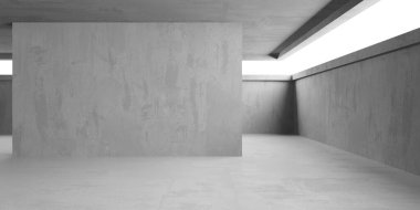 Soyut boş beton döşeme. Minimalist karanlık oda tasarım şablonu. 3d oluşturma