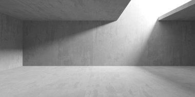 Soyut boş beton döşeme. Minimalist karanlık oda tasarım şablonu. 3d oluşturma
