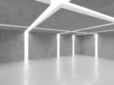Soyut boş beton döşeme. Minimalist karanlık oda tasarım şablonu. 3d oluşturma