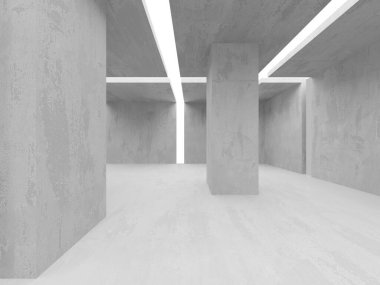 Soyut boş beton döşeme. Minimalist karanlık oda tasarım şablonu. 3d oluşturma