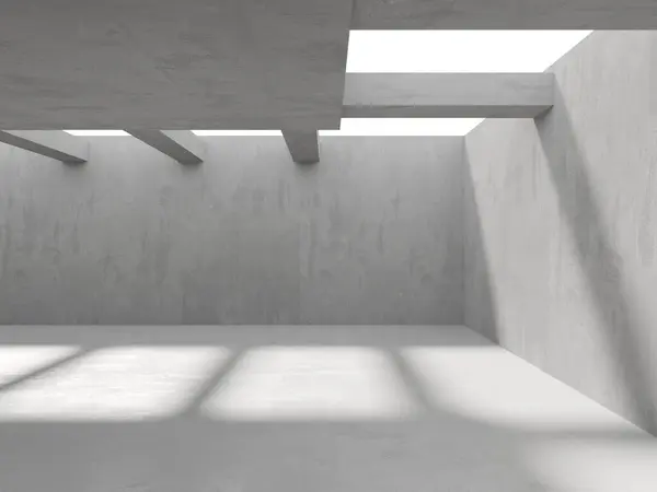 Abstract Empty Concrete Interior Minimalistic Dark Room Design Template Rendering — Stock Photo, Image