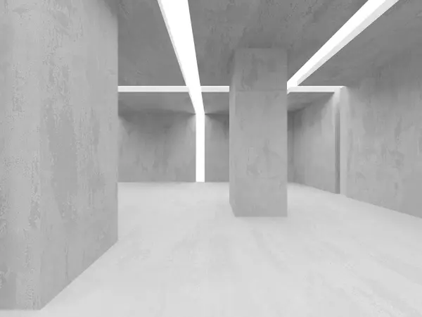 Abstract empty concrete interior. Minimalistic dark room design template. 3d rendering