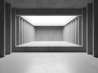 Soyut boş beton döşeme. Minimalist karanlık oda tasarım şablonu. 3d oluşturma