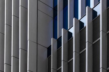 Modern Bina Dış Detayları 'na bakın. Mimari modern konsept. Asgari mimari modern bina