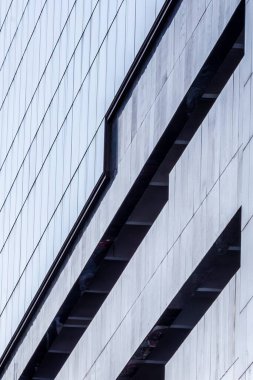 Modern bina dışı. Modern mimari cephesi. Dış ayrıntıları tasarla