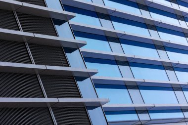 Modern bina cephesi. İş endüstriyel geçmişi. Çağdaş ticari tarz