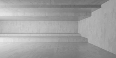 Soyut boş beton döşeme. Minimalist karanlık oda tasarım şablonu. 3d oluşturma