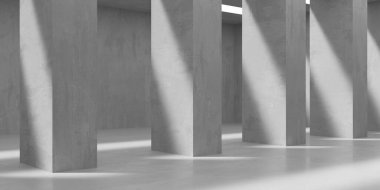 Soyut boş beton döşeme. Minimalist karanlık oda tasarım şablonu. 3d oluşturma