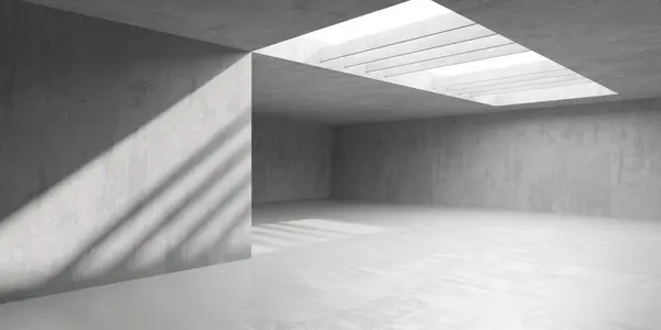 Abstracto Interior Hormigón Vacío Plantilla Minimalista Diseño Habitación Oscura Renderizado —  Fotos de Stock