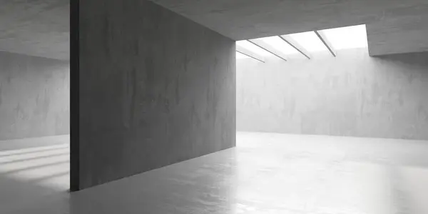 Soyut Boş Beton Döşeme Minimalist Karanlık Oda Tasarım Şablonu Oluşturma — Stok fotoğraf