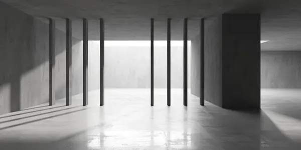 Abstract Leeg Betonnen Interieur Minimalistisch Donker Kamer Ontwerp Template Destructie — Stockfoto
