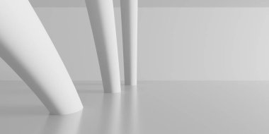 Boş Oda. Soyut Fütürist İçişleri. 3d Görüntüleme