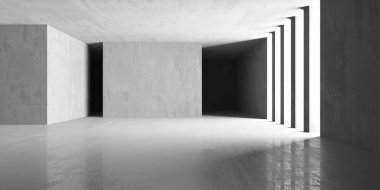 Beyaz Modern mimari iç arka plan. 3D render illüstrasyon
