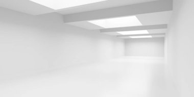 Boş Oda. Soyut Fütürist İçişleri. 3d Görüntüleme