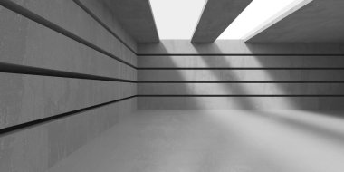 Soyut boş beton döşeme. Minimalist karanlık oda tasarım şablonu. 3d oluşturma