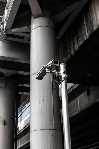 CCTV cameras are installed along the streets. Security protection