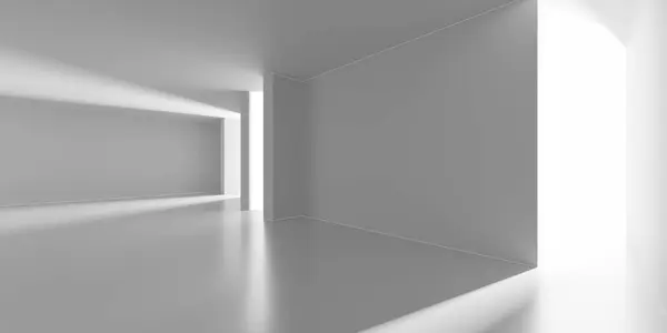 Minimalistic Room Space White Clean Empty Architecture Interior Rendering — Stock Photo, Image