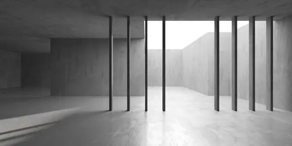 抽象的空混凝土内部 简约的暗房设计模板 3D渲染 图库照片