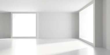 Boş Oda. Soyut Fütürist İçişleri. 3d Görüntüleme