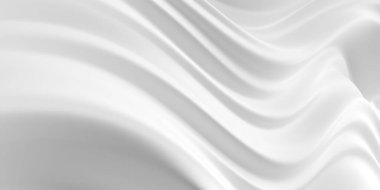 Soyut beyaz desenli dalga dokusu. Soyut sıvı minimalist tasarım. 3d oluşturma