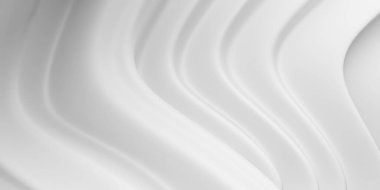 Soyut beyaz desenli dalga dokusu. Soyut sıvı minimalist tasarım. 3d oluşturma