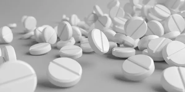 Abstract Bunch Medicine Pills White Background Rendering Imagem De Stock
