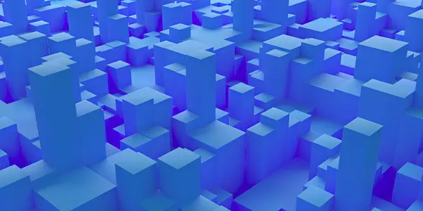 Abstract Blue Cubes Design Background Rendering Fotografia De Stock