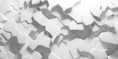 Beyaz monokrom arka planı kapatıyor. Minimalist fayans tasarımı. 3d oluşturma