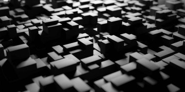 Soyut Siyah Geometrik Şekiller Arkaplan Dokuları. Modern ve Minimalist Tasarım. 3d oluşturma