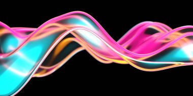 Güzel soyut renkli cam deseni. Cam dalga arkaplanı temiz. 3d oluşturma