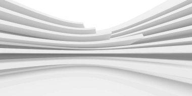 İçerideki soyut ışık koridoru. Gelecekçi mimari geçmişi. 3d oluşturma