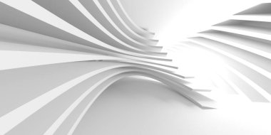 Beyaz fütüristik boş oda iç mekanı. Mimari tasarım. 3d oluşturma