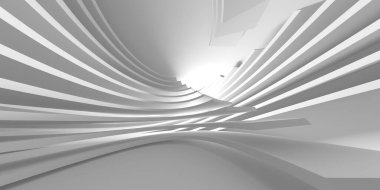 Beyaz fütüristik boş oda iç mekanı. Mimari tasarım. 3d oluşturma