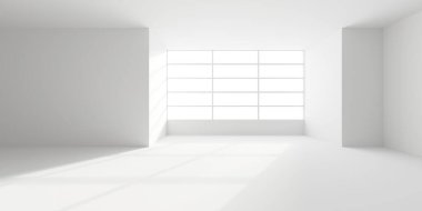 İçerideki soyut ışık koridoru. Gelecekçi mimari geçmişi. 3d oluşturma