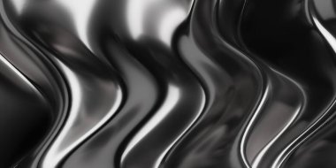 Çelik alüminyum dalgalar ve eğriler soyut arka plan. 3d oluşturma