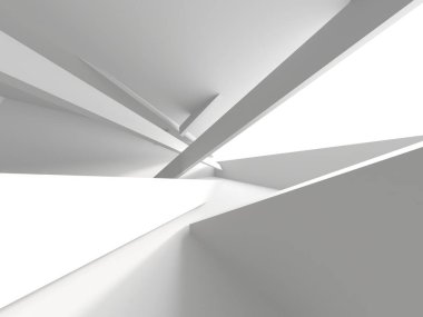 İçerideki soyut ışık koridoru. Gelecekçi mimari geçmişi. 3d oluşturma