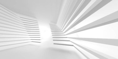 İçerideki soyut ışık koridoru. Gelecekçi mimari geçmişi. 3d oluşturma