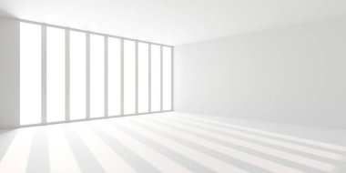 İçerideki soyut ışık koridoru. Gelecekçi mimari geçmişi. 3d oluşturma