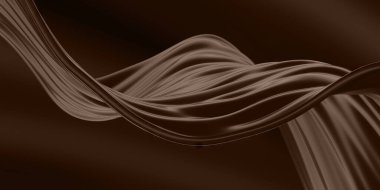 Erimiş çikolata dokusu. Tatlı kremalı arka plan. Kahverengi iquid. 3d oluşturma