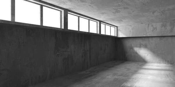 Grungy room with concrete walls. Old stone interior. 3d rendering