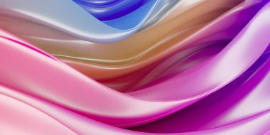 Soyut akışkan renk dalgaları arka planı. Renkli dalgalı gradyan. 3d oluşturma